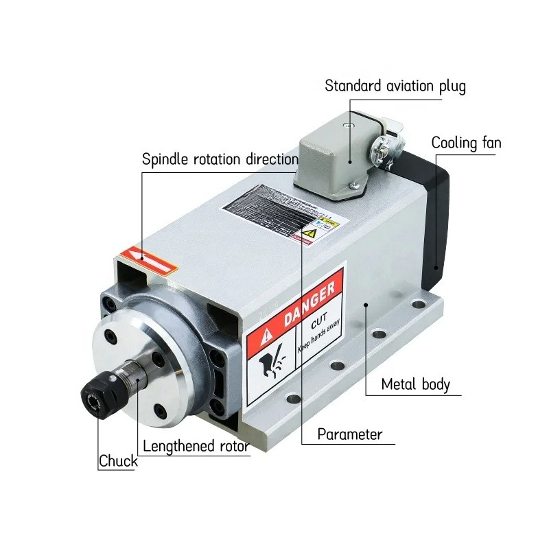 محرك مغزل ماكينة الطحن 2.2 كيل - مراجعة Er20 Collet Chuck Spindle Motor 220V وسعره