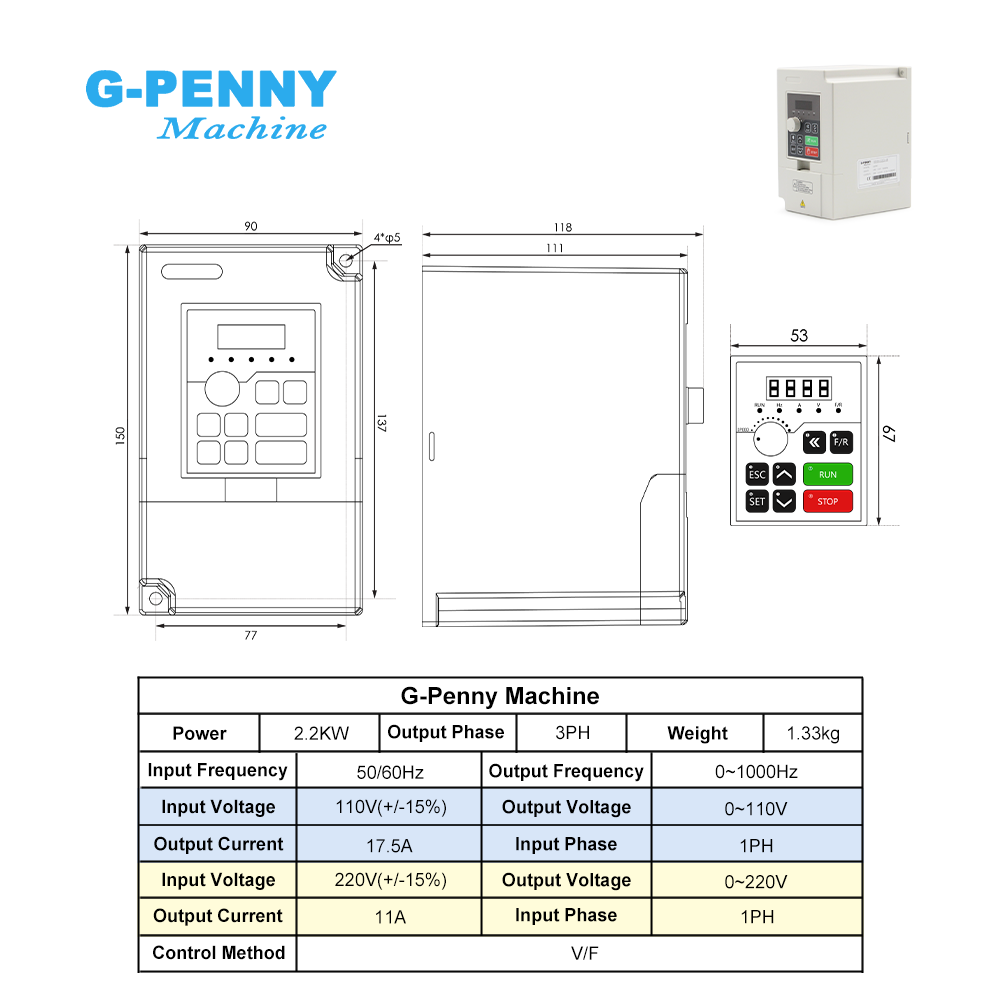 محرك مغزلي CNC مبرد بالماء G-P - مراجعة 2.2Kw Water Cooled Spindle Kit Vfd وسعره