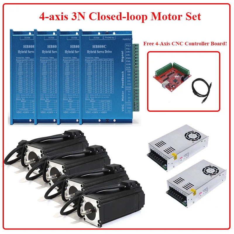 محرك ستيبر رباعي المحاور Nema  - مراجعة Nema 23 Closed Loop Stepper Motor Driver Kit وسعره