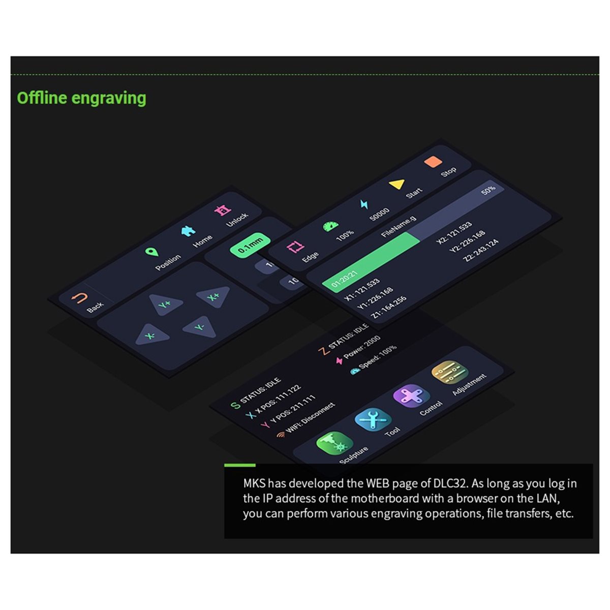 لوحة تحكم دون اتصال بالإنترنت  - مراجعة Grbl 32 Bit Control Board Offline Display وسعره