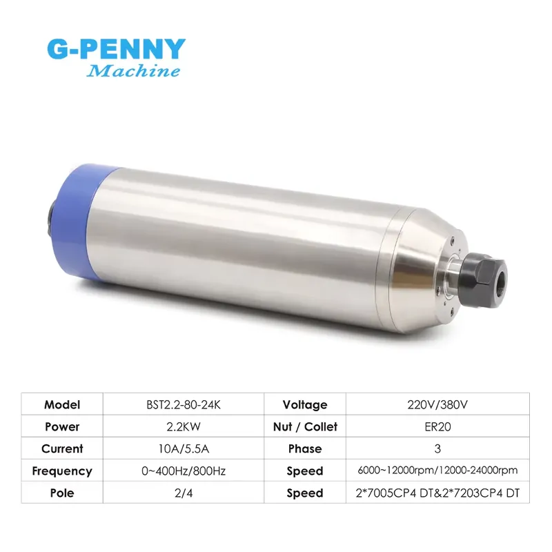 مجموعة عمود دوران مبرد بالماء  - مراجعة 2.2Kw Water Cooled Spindle Kit Vfd وسعره