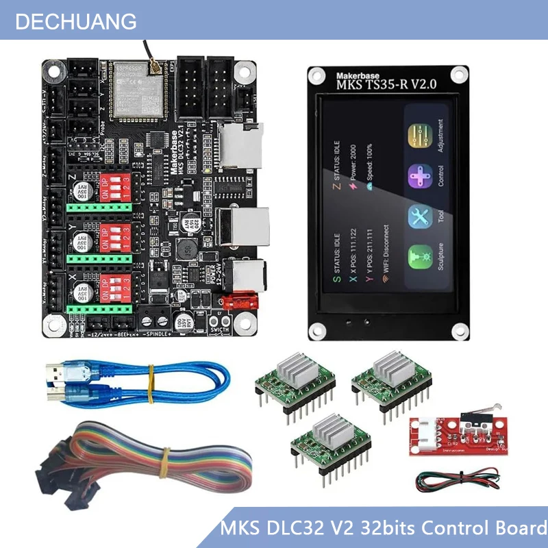 وحدة تحكم MKS DLC32 V2 GRBL لا - مراجعة Grbl 32 Bit Control Board Offline Display وسعره
